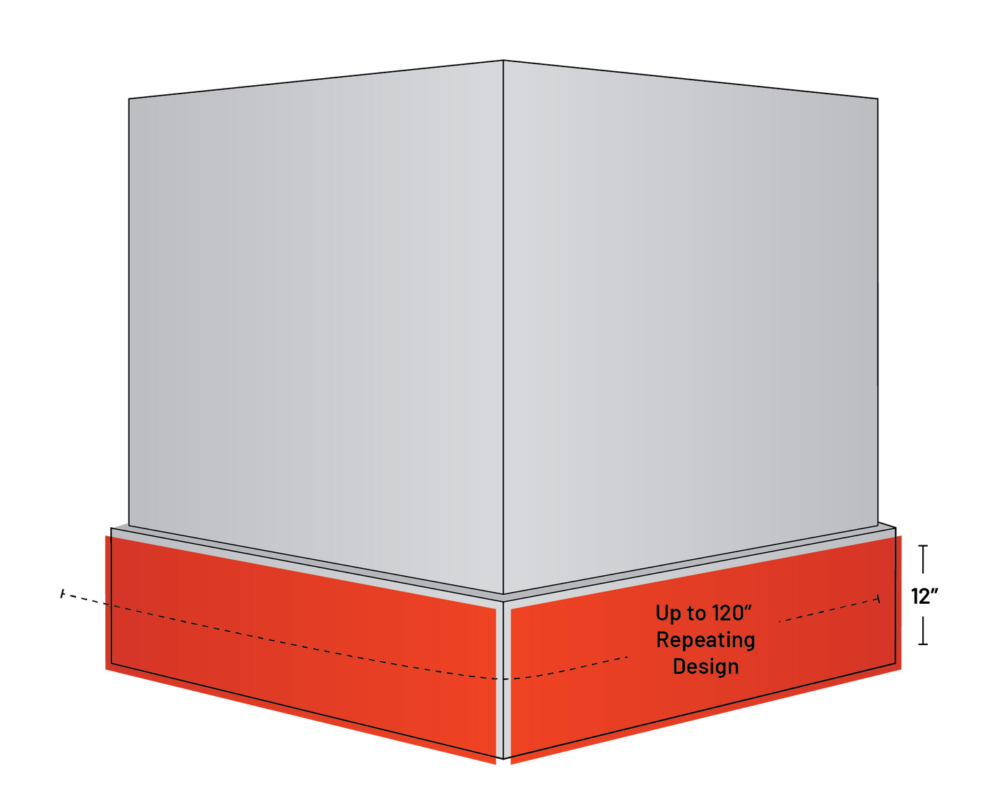 12”x480" Base Wrap with 120" Repeating Artwork